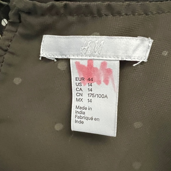 H&M - Kaki Polka Dot Midi Dress - Picture 7 of 11